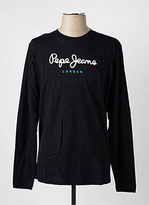 T-marškinys tiesi kirpimas ilgos rankovės juodas PEPE JEANS vyras