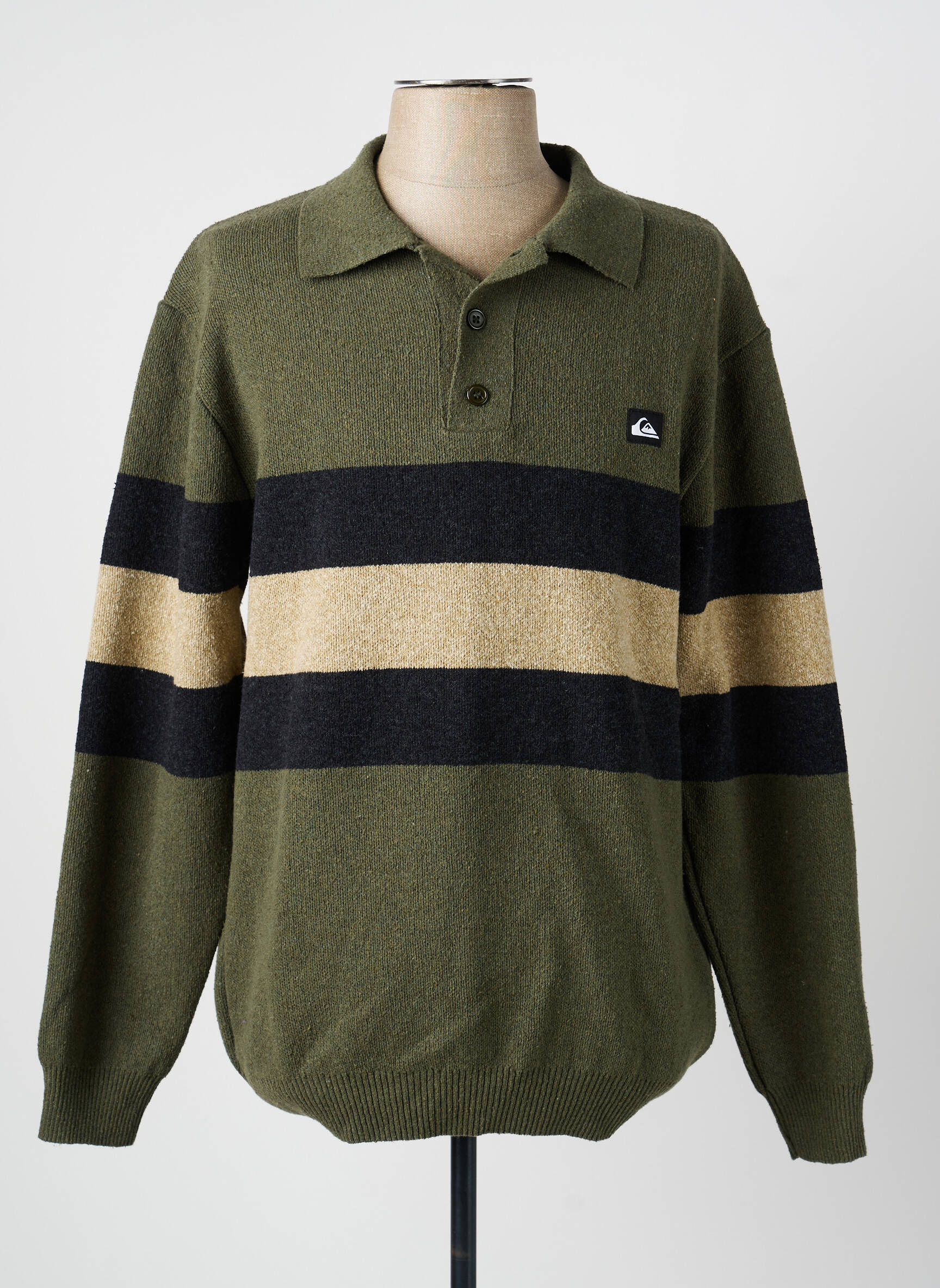 Megztinis polo apykaklė ilgos rankovės žalias QUIKSILVER vyras