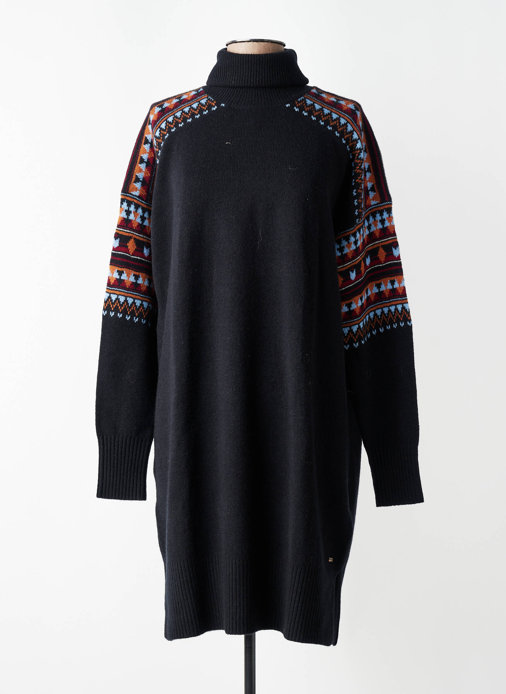 Megztinė suknelė apatinė dalis siaura ilgos rankovės juodas SCOTCH & SODA moteris