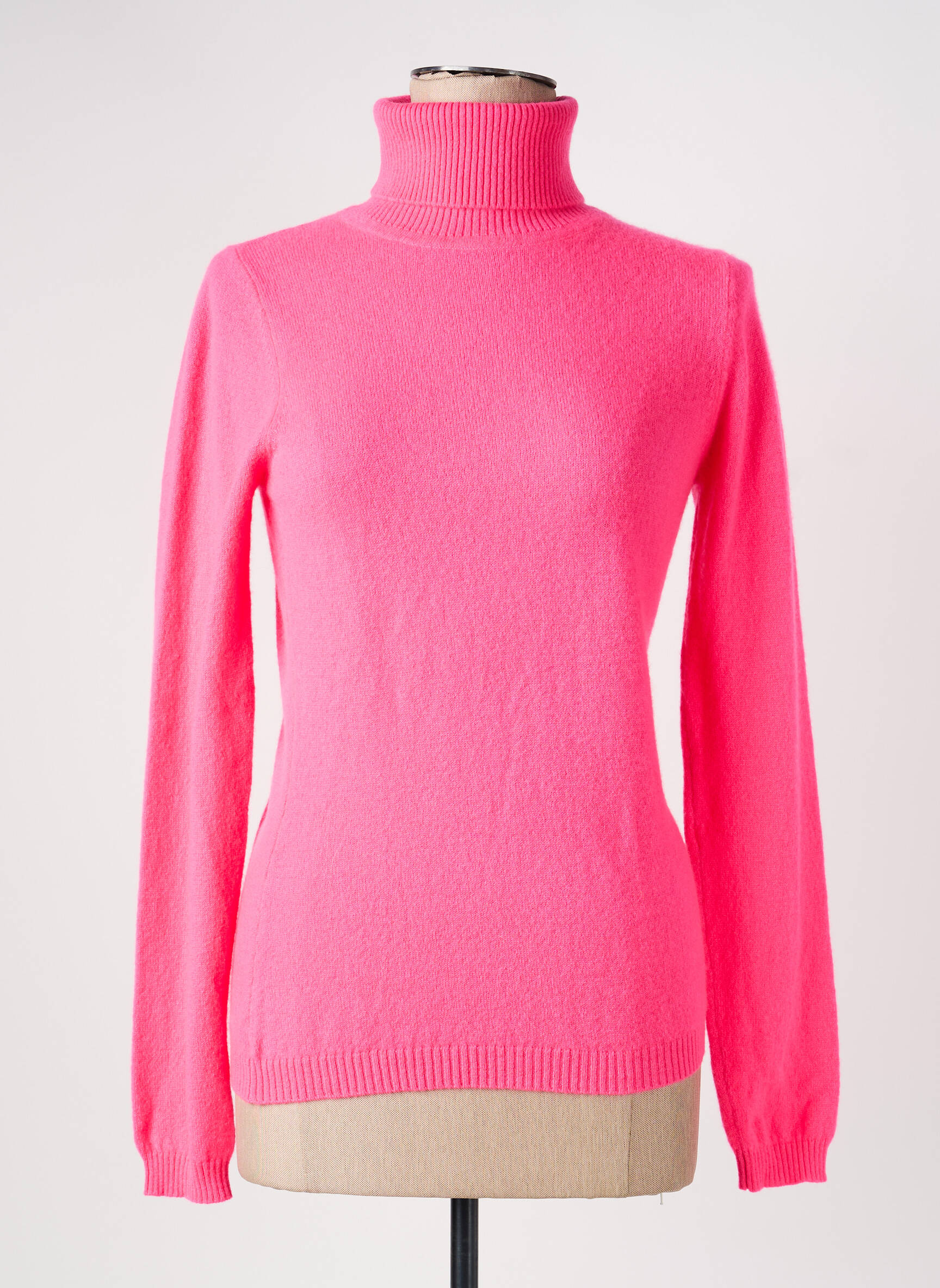 Megztinis su aukštu kaklu tamprumas ilgos rankovės rožinė ABSOLUT CASHMERE moteris