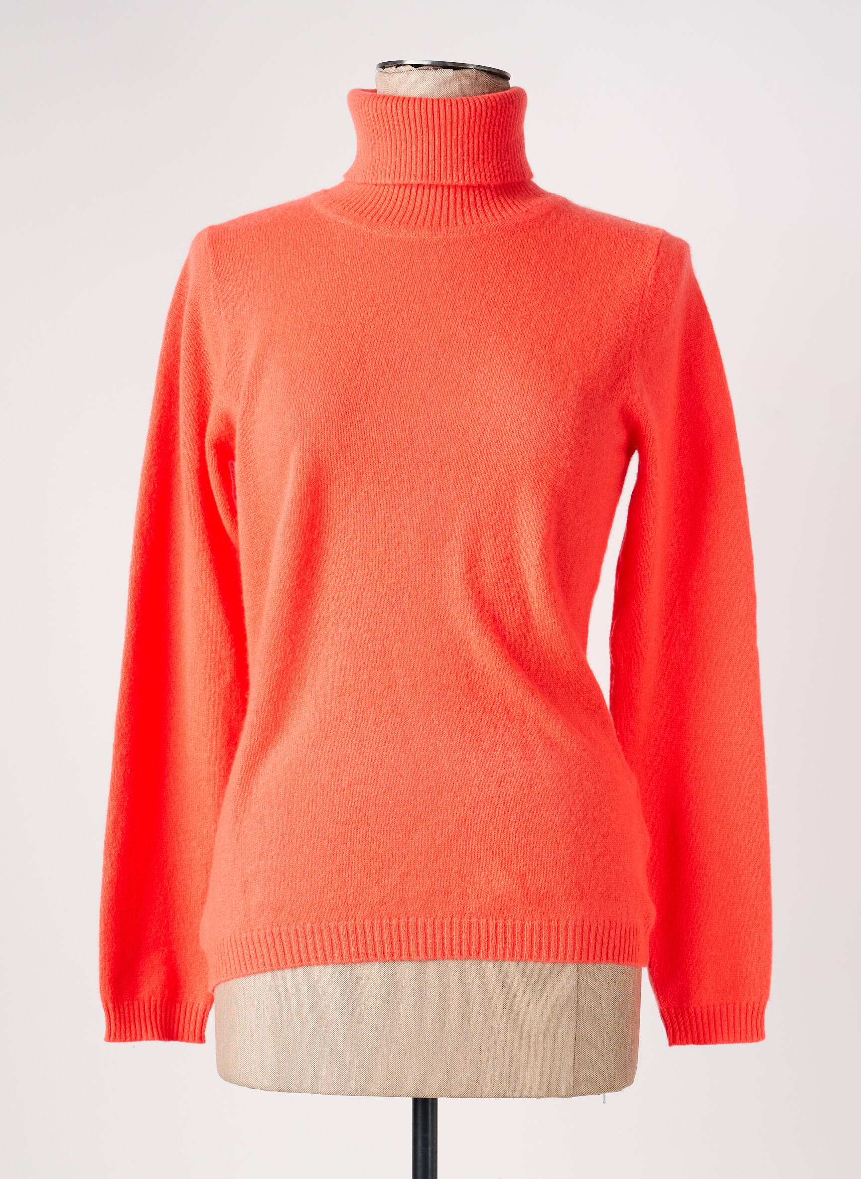 Megztinis su aukštu kaklu tamprumas ilgos rankovės oranžinė ABSOLUT CASHMERE moteris