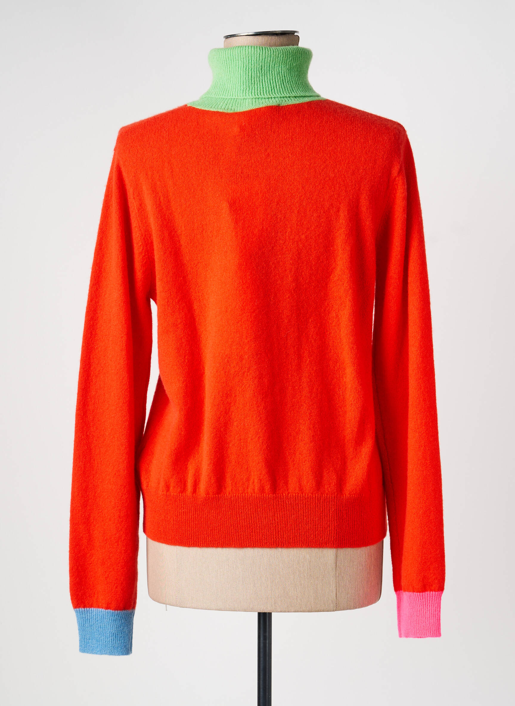Megztinis su aukštu kaklu tamprumas ilgos rankovės oranžinė ABSOLUT CASHMERE moteris