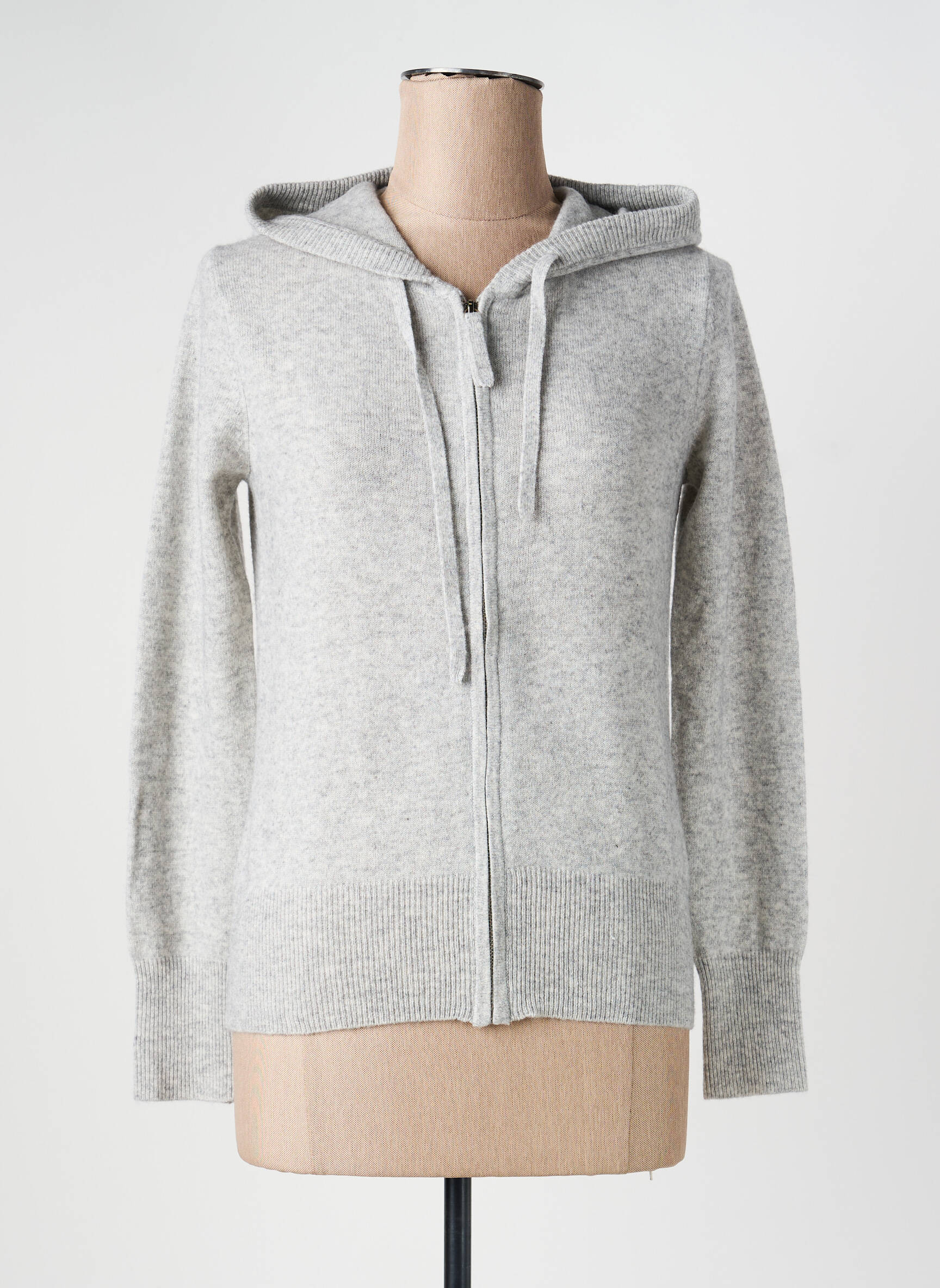 Ilgų rankovių liemenė apvalus kaklas pilka ABSOLUT CASHMERE moteris