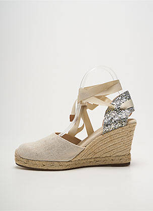 Espadrilės šnervių uždarymas kulnas nuo 7 iki 9 cm sidabrinė ESCADRILLE moteris