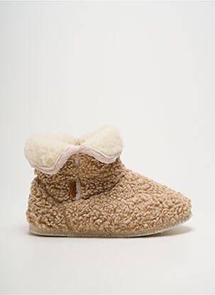 Bateliai/pantofliai apvalus mygtukas plokščias kulnas iki 3 cm bežinis CHAUSSE MOUTON moteris