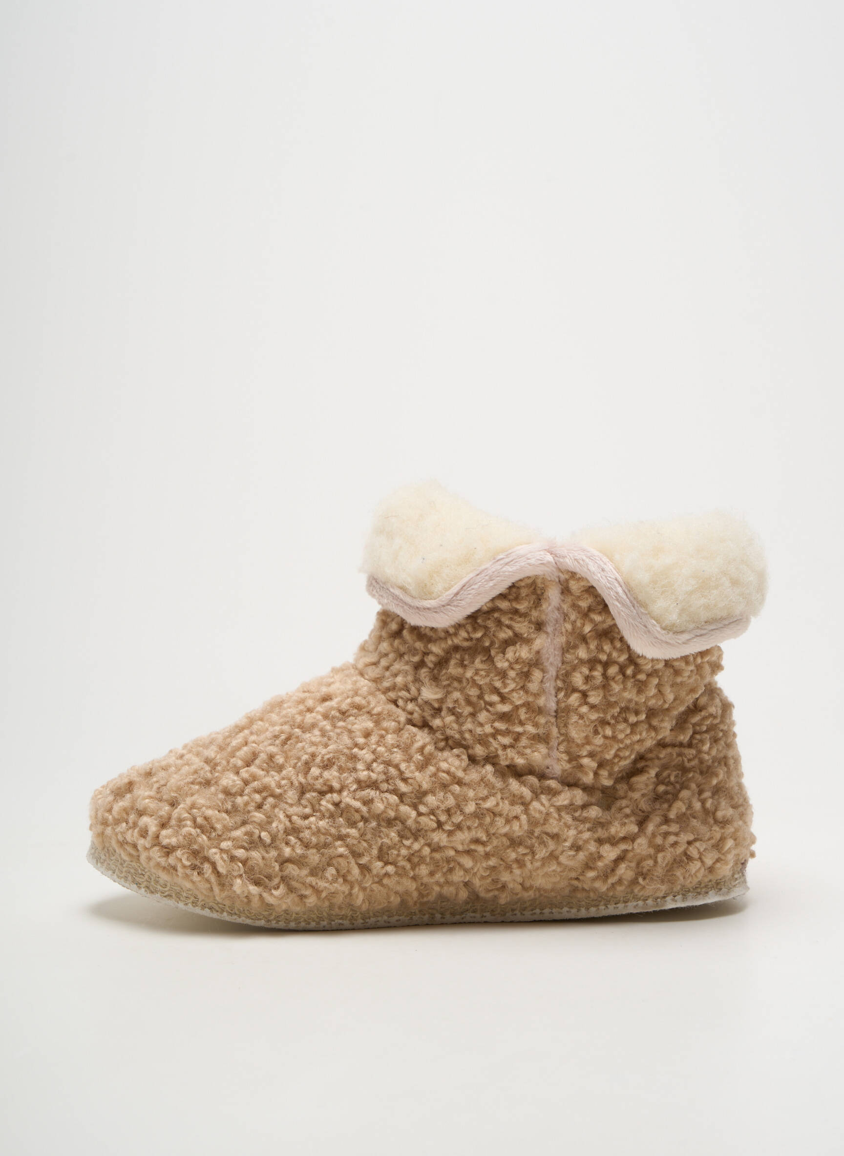 Bateliai/pantofliai apvalus mygtukas plokščias kulnas iki 3 cm bežinis CHAUSSE MOUTON moteris