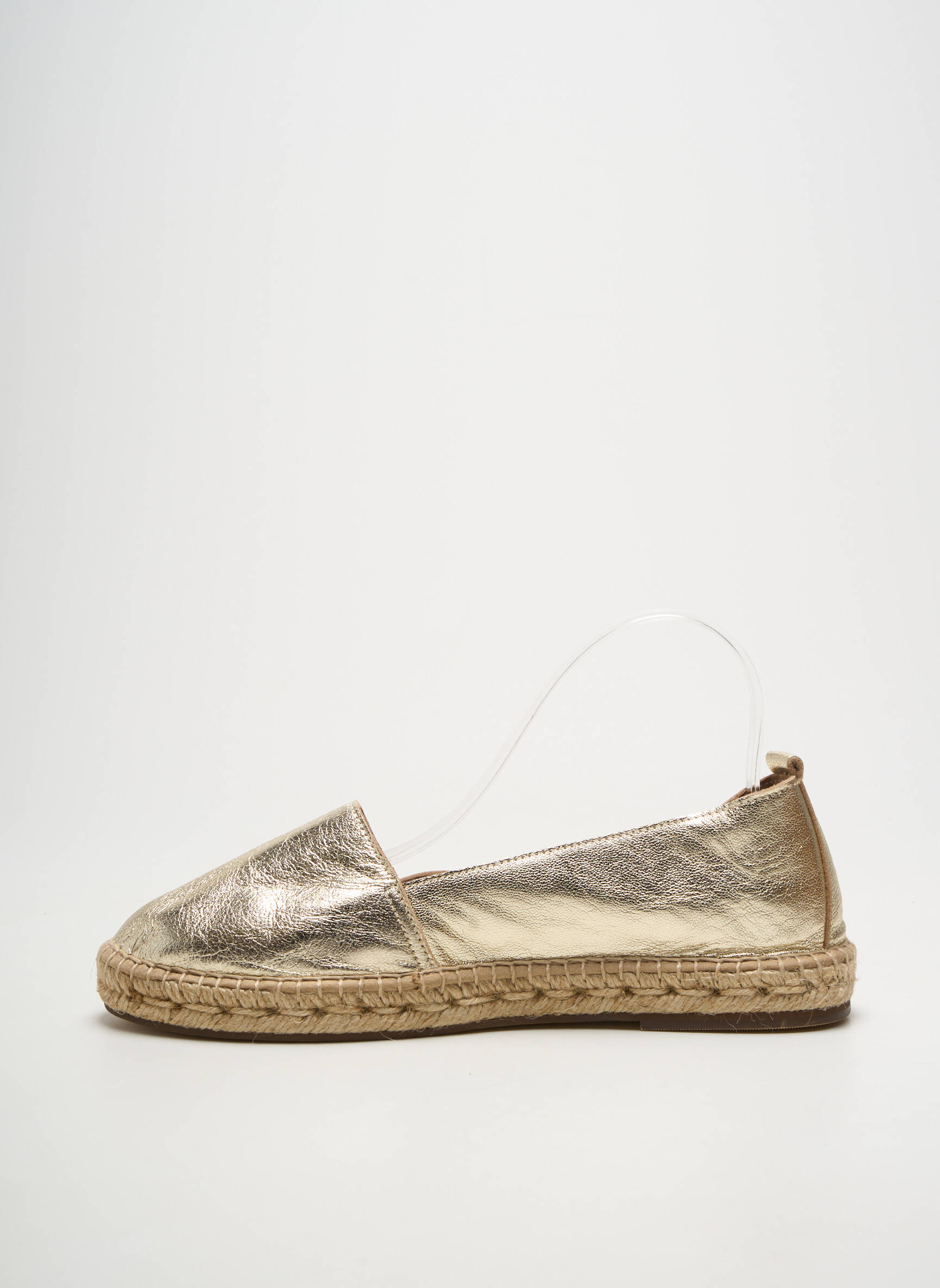 Espadrilės satino audinys plokščias kulnas iki 3 cm auksas ESCADRILLE moteris