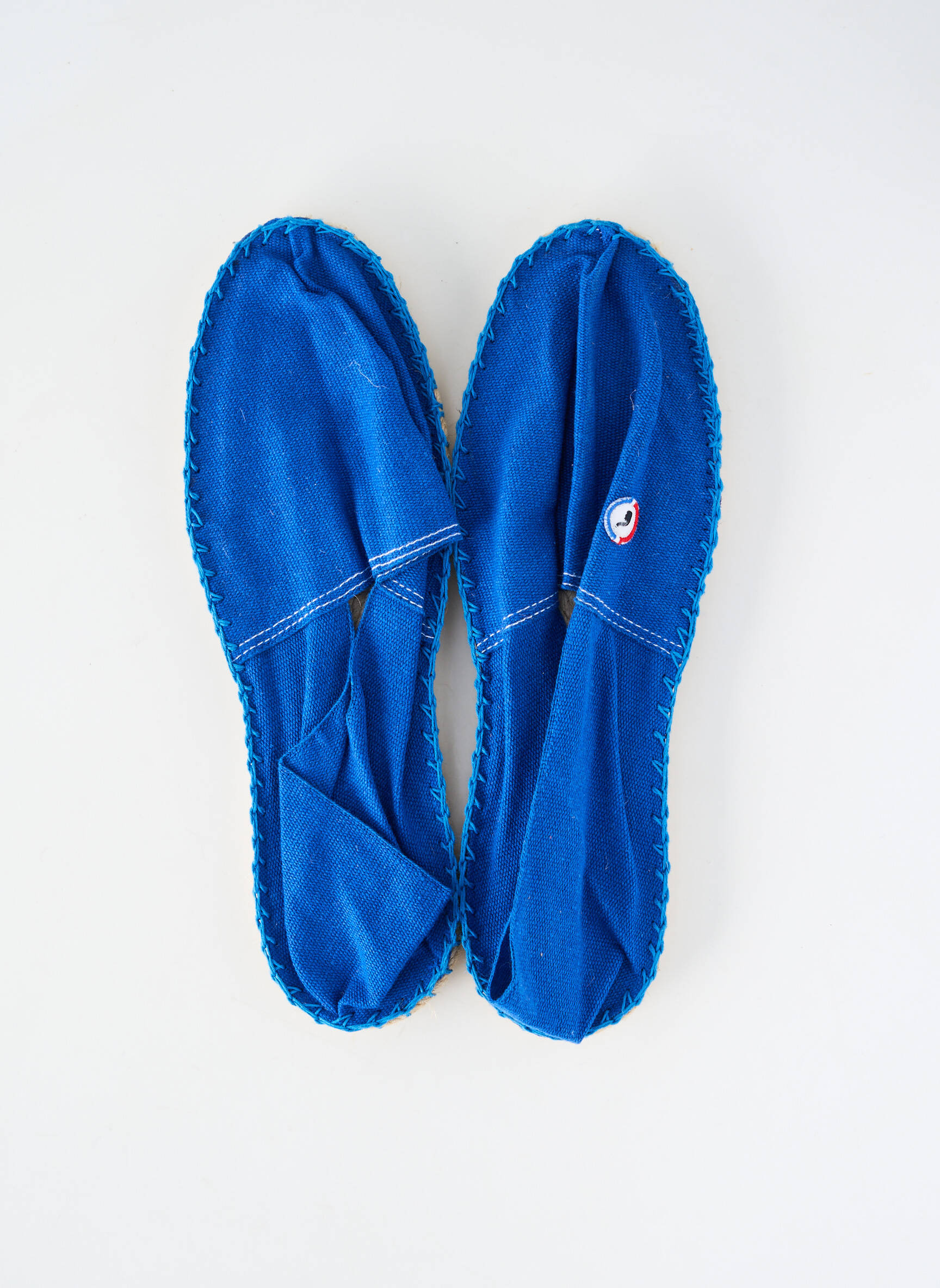 Espadrilės apvalus mygtukas plokščias kulnas iki 3 cm mėlyna LA PANTOUFLE À PÉPÈRE moteris