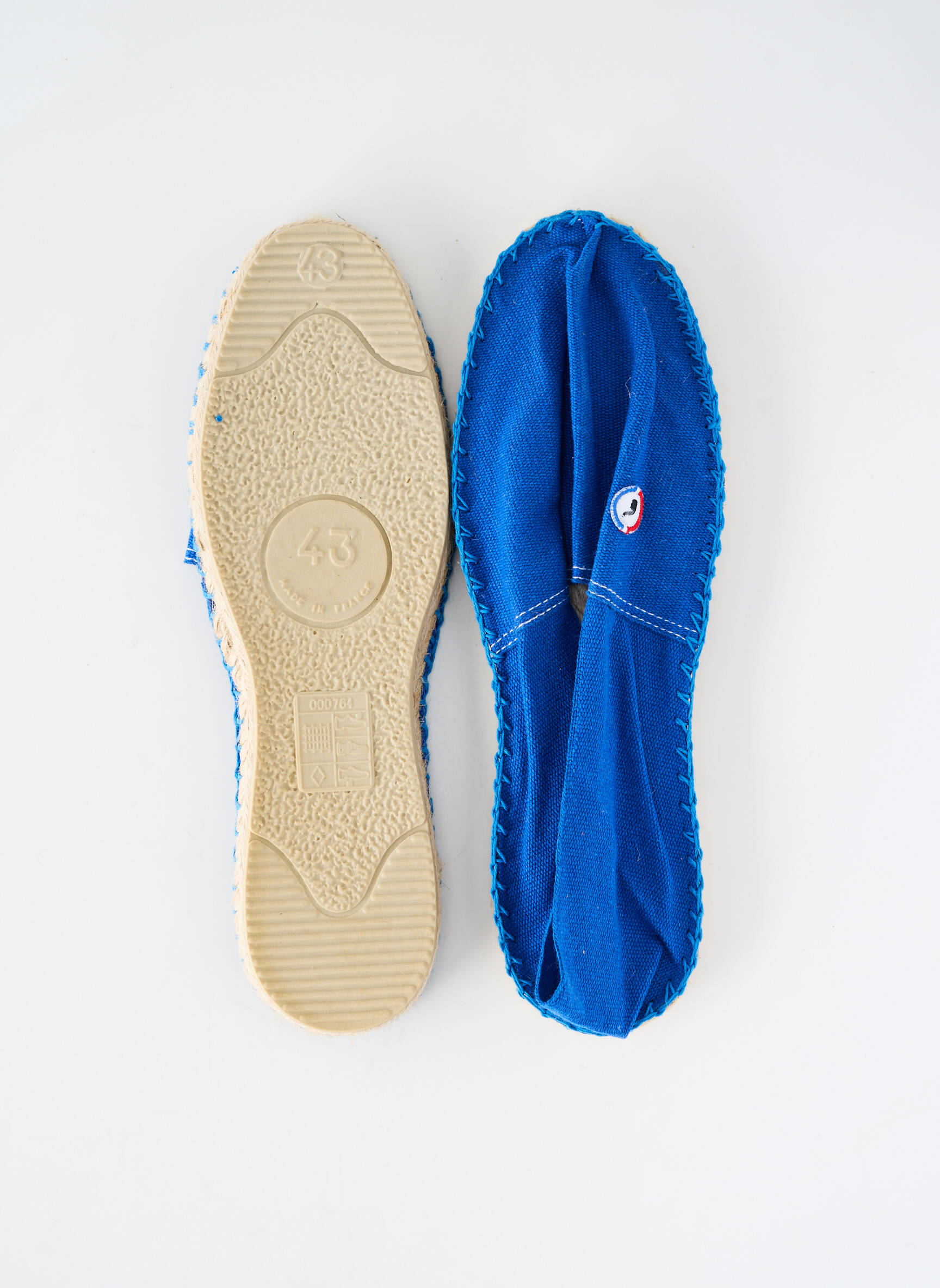 Espadrilės apvalus mygtukas plokščias kulnas iki 3 cm mėlyna LA PANTOUFLE À PÉPÈRE moteris