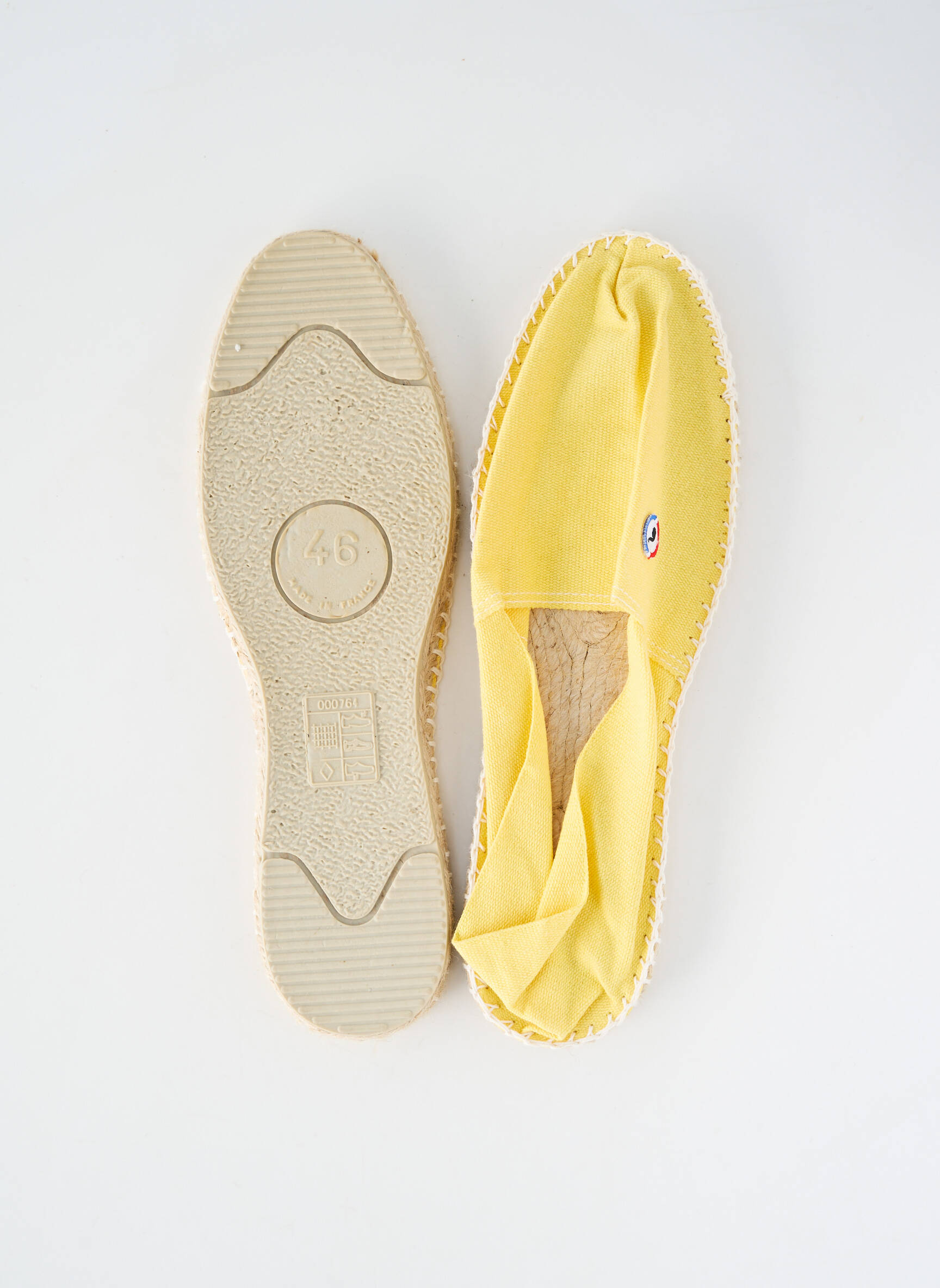Espadrilės apvalus mygtukas plokščias kulnas iki 3 cm geltona LA PANTOUFLE À PÉPÈRE moteris