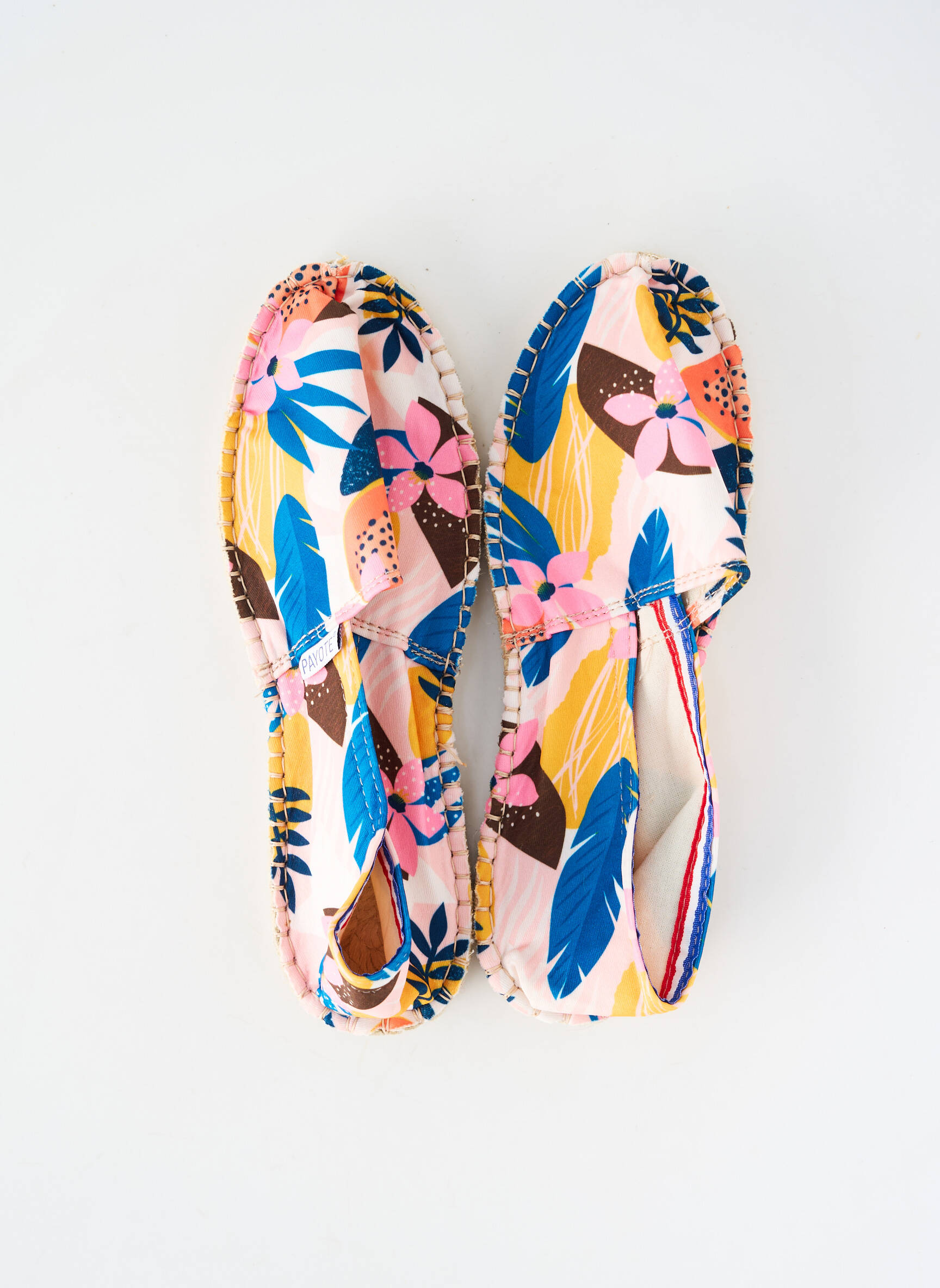Espadrilės apvalus mygtukas plokščias kulnas iki 3 cm baltas PAYOTE moteris