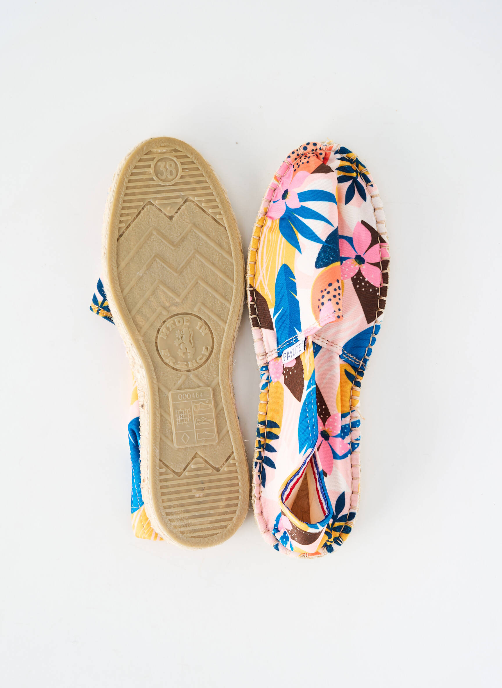 Espadrilės apvalus mygtukas plokščias kulnas iki 3 cm baltas PAYOTE moteris