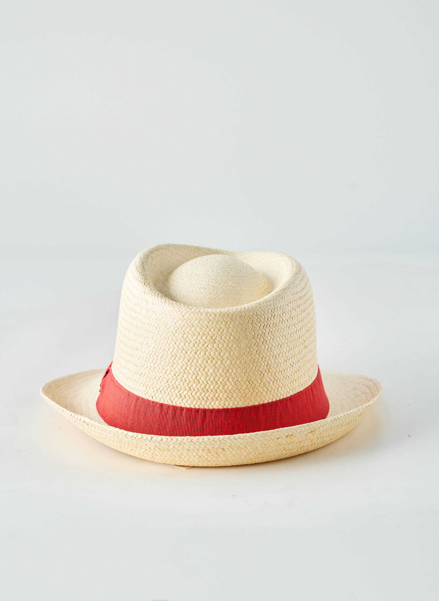 Skrybėlė šiaudinio skrybėlės forma raudona PANAMA HAT moteris