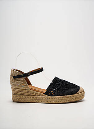 Espadrilės apvalus mygtukas kulnas nuo 4 iki 6 cm juodas UNISA moteris
