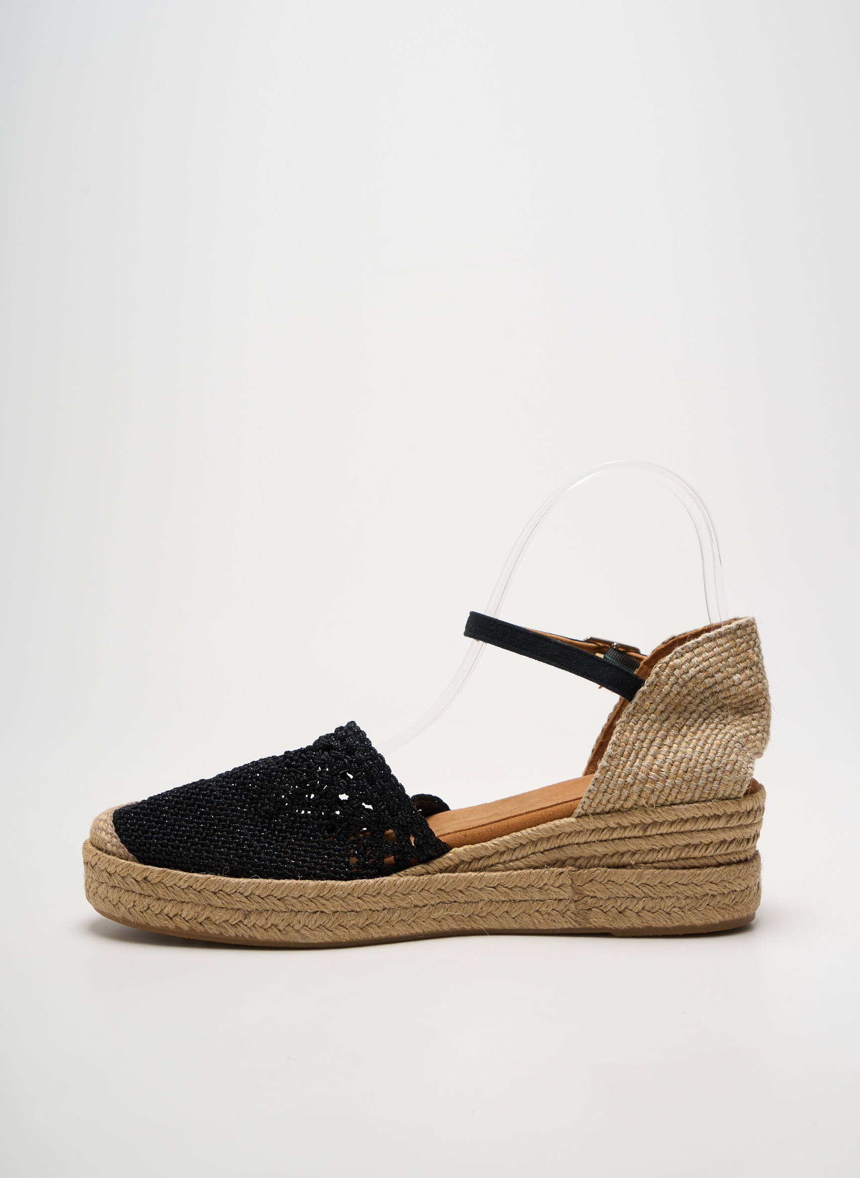 Espadrilės apvalus mygtukas kulnas nuo 4 iki 6 cm juodas UNISA moteris