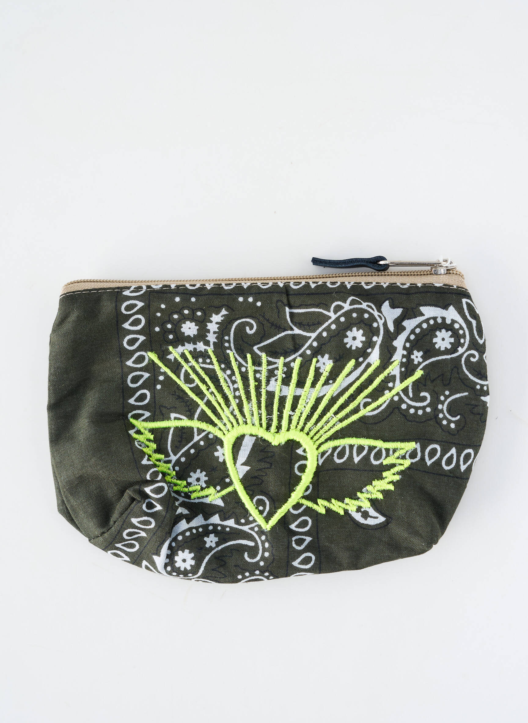 Piniginė siuvinėjimas žalias FLEUR DE PIRATE moteris