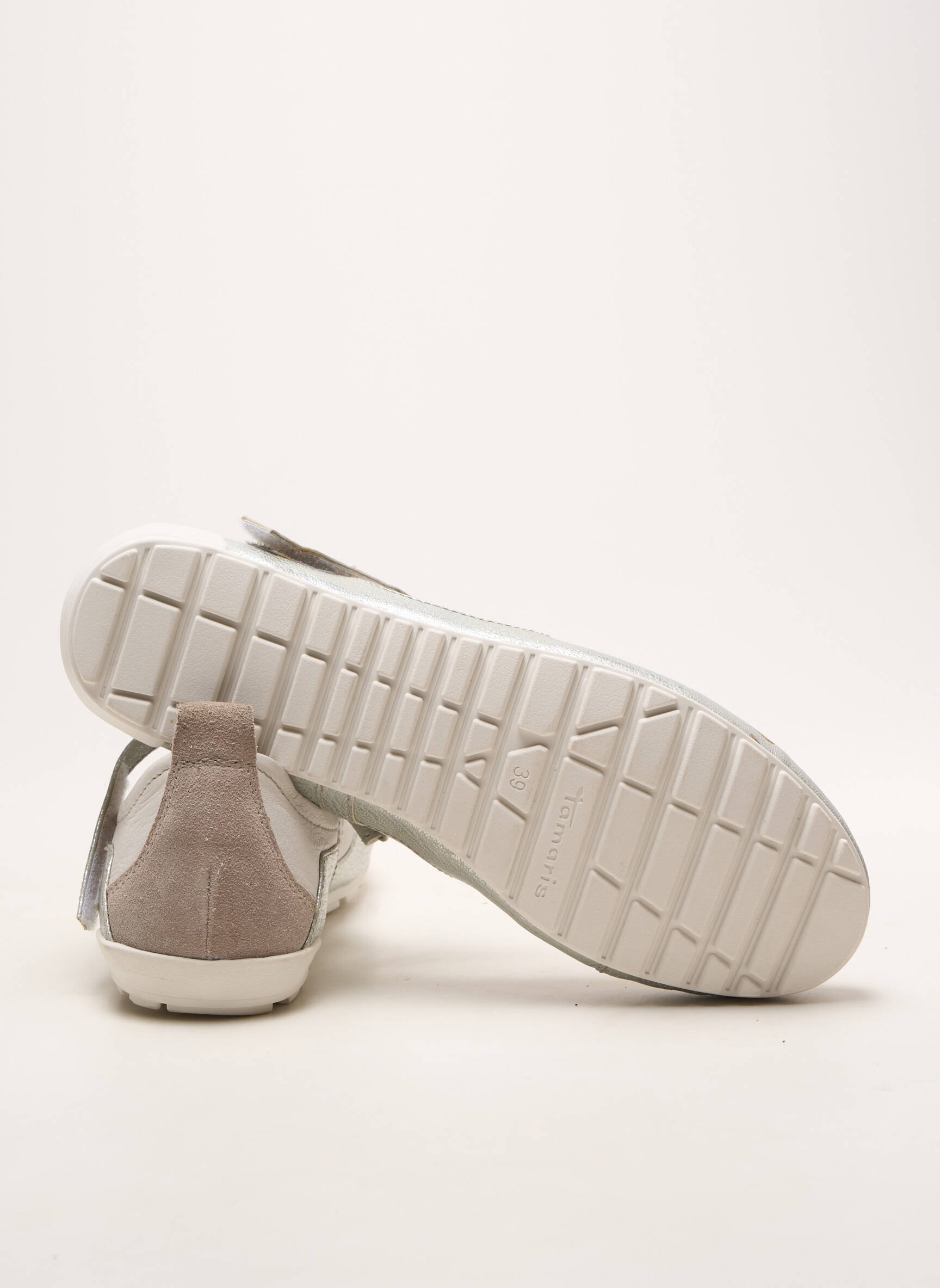 Balerinos velcro užsegimas plokščias kulnas iki 3 cm sidabrinė TAMARIS moteris