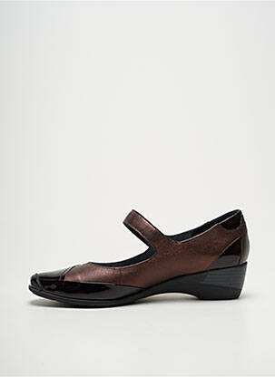 Balerinos velcro užsegimas kulnas nuo 4 iki 6 cm rudas GEO-REINO moteris
