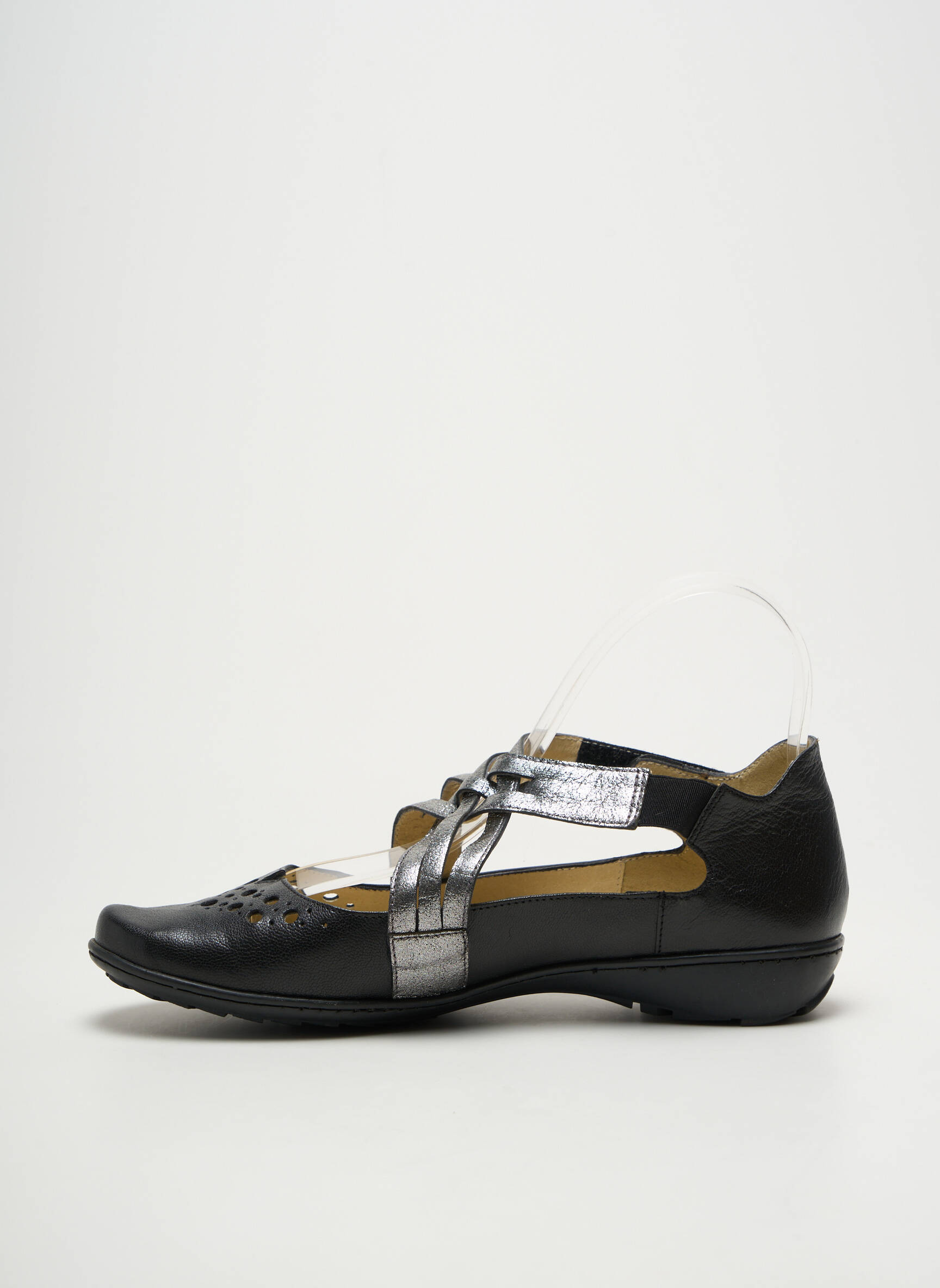 Balerinos velcro užsegimas plokščias kulnas iki 3 cm sidabrinė GEO-REINO moteris