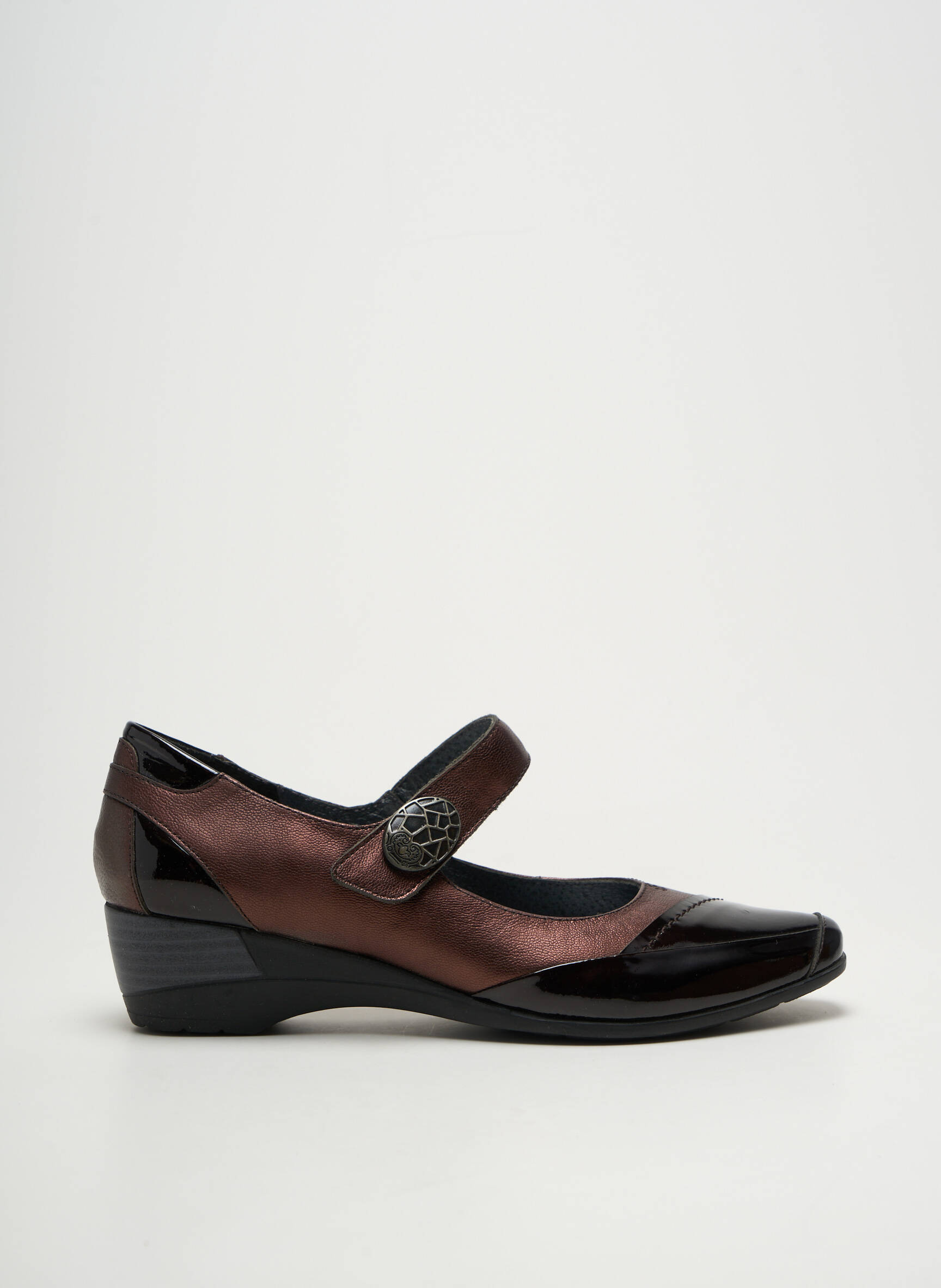 Balerinos velcro užsegimas kulnas nuo 4 iki 6 cm rudas GEO-REINO moteris