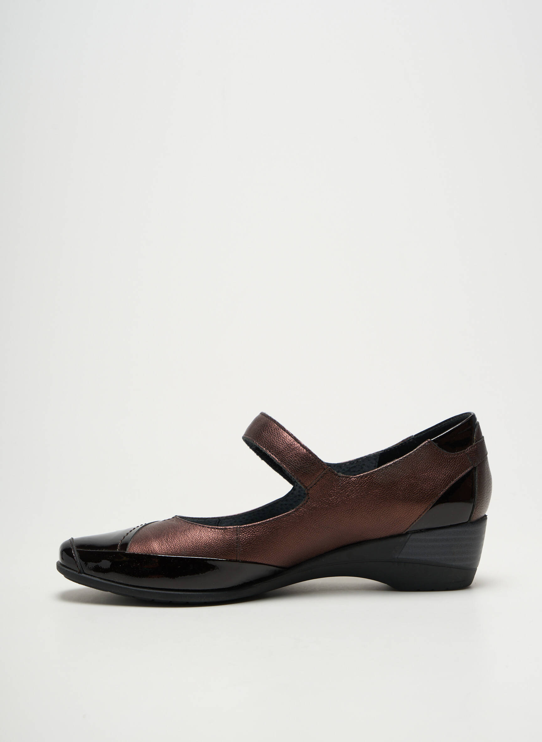 Balerinos velcro užsegimas kulnas nuo 4 iki 6 cm rudas GEO-REINO moteris