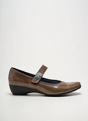 Balerinos velcro užsegimas kulnas nuo 4 iki 6 cm rudas GEO-REINO moteris