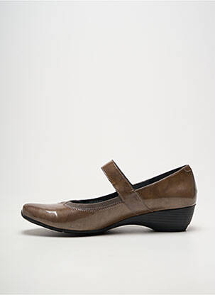 Balerinos velcro užsegimas kulnas nuo 4 iki 6 cm rudas GEO-REINO moteris