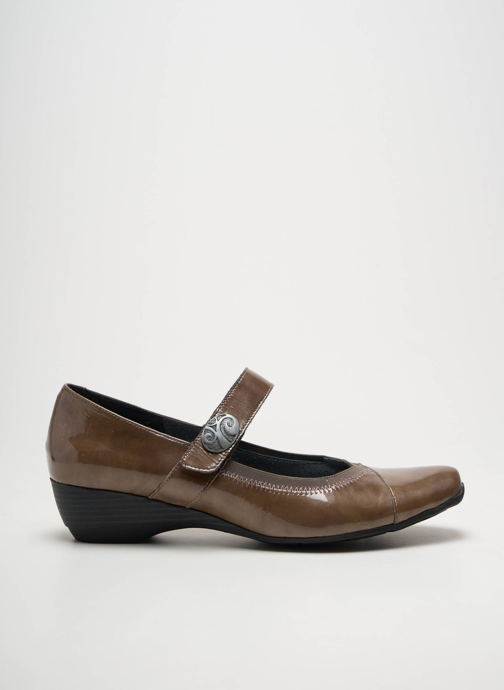 Balerinos velcro užsegimas kulnas nuo 4 iki 6 cm rudas GEO-REINO moteris