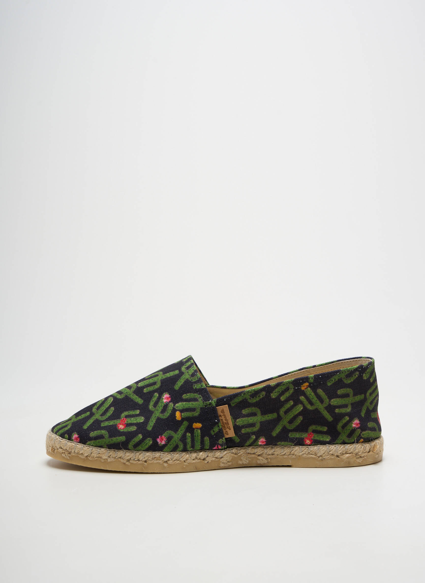 Espadrilės apvalus mygtukas plokščias kulnas iki 3 cm juodas LA MAISON DE L'ESPADRILLE moteris
