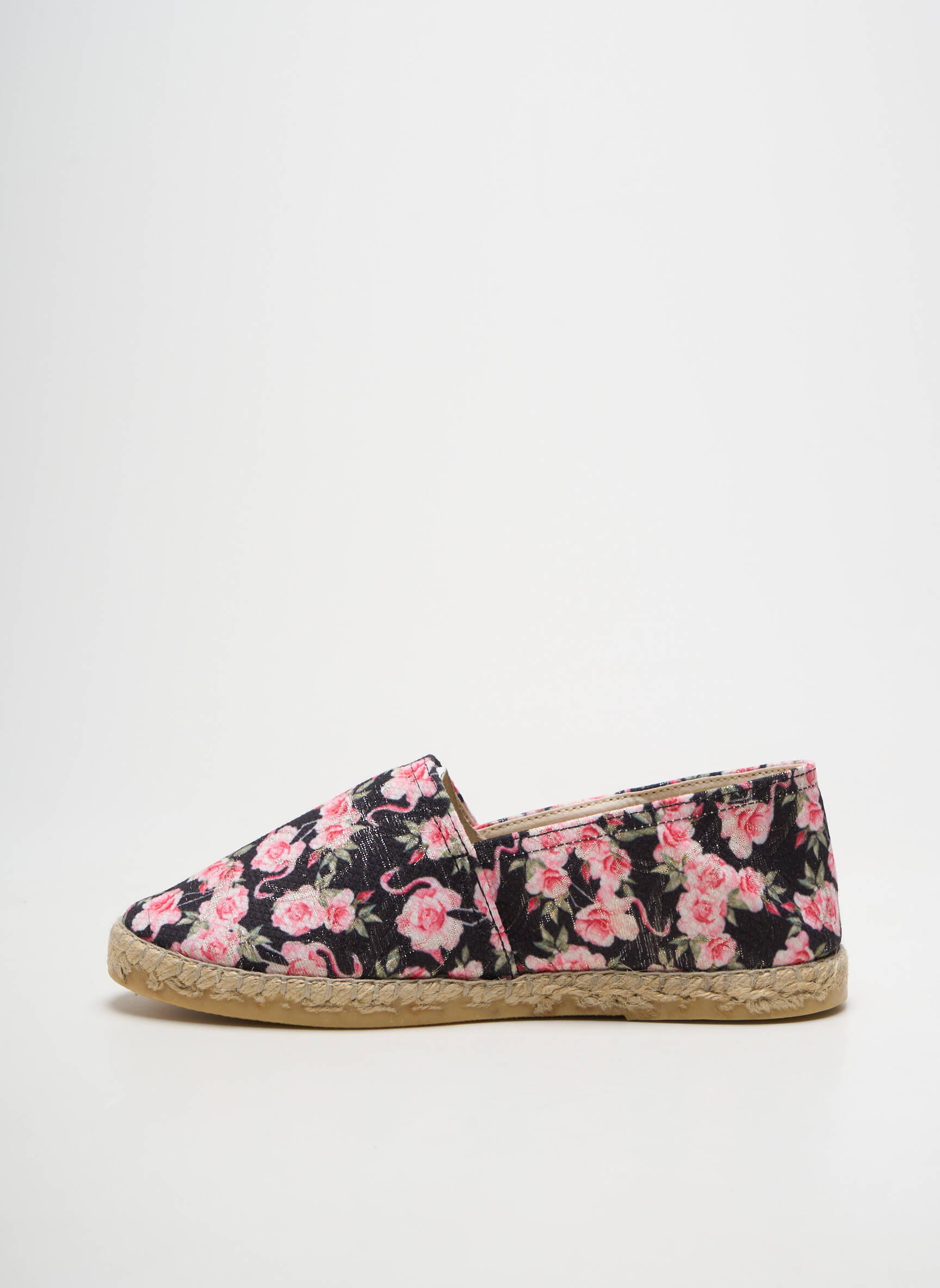 Espadrilės satino audinys plokščias kulnas iki 3 cm juodas LA MAISON DE L'ESPADRILLE moteris