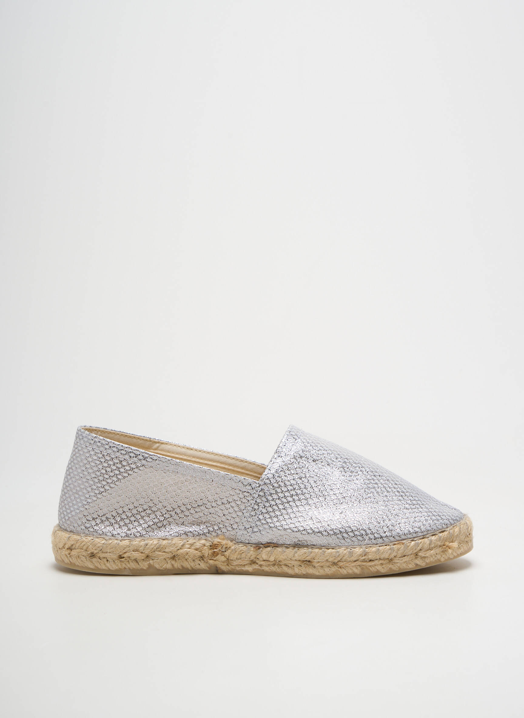 Espadrilės apvalus mygtukas plokščias kulnas iki 3 cm sidabrinė LA MAISON DE L'ESPADRILLE moteris