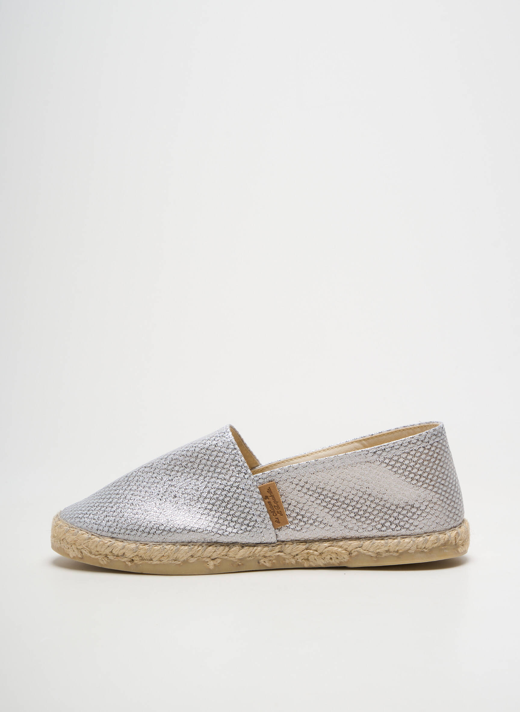 Espadrilės apvalus mygtukas plokščias kulnas iki 3 cm sidabrinė LA MAISON DE L'ESPADRILLE moteris