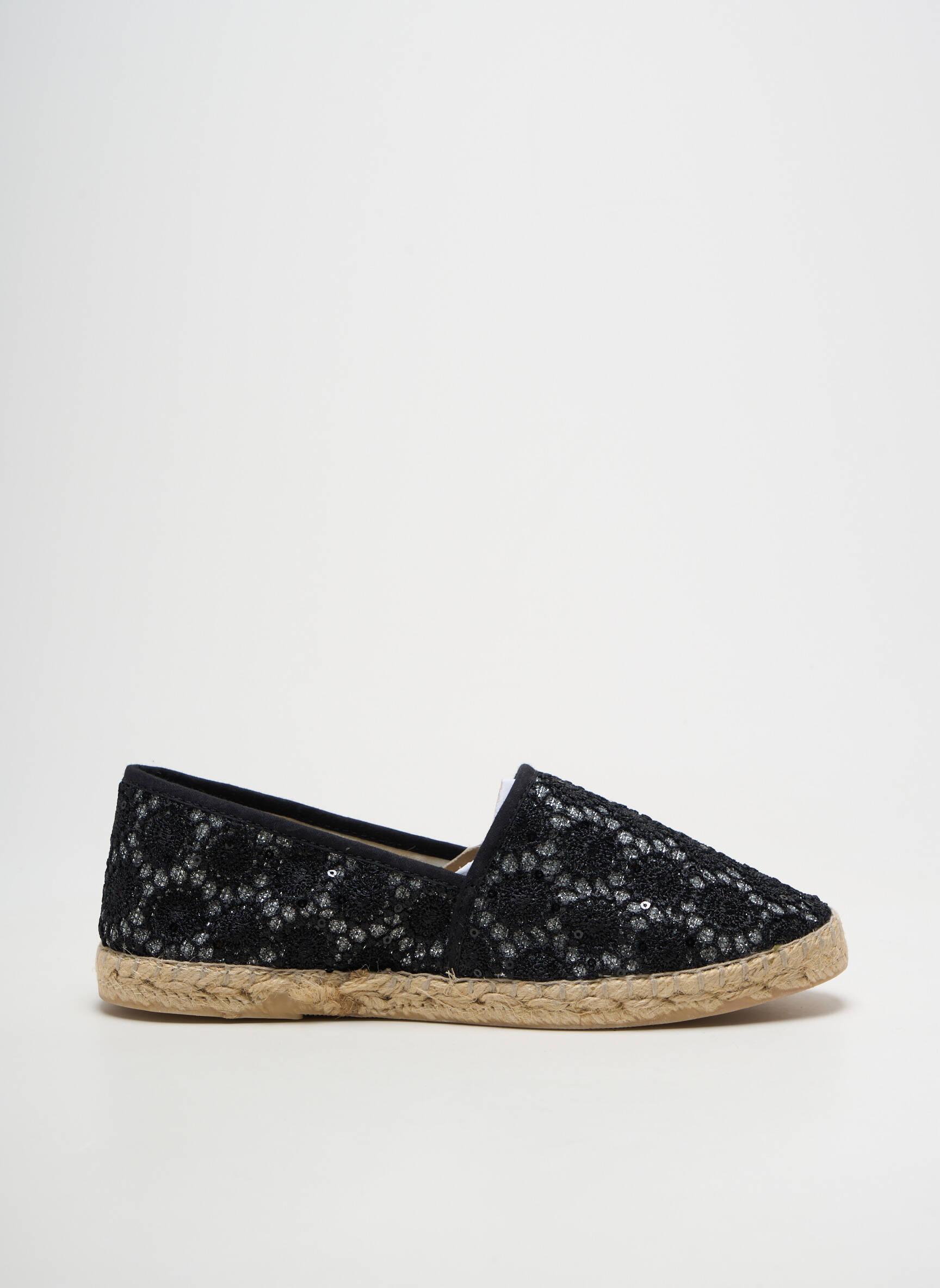 Espadrilės satino audinys plokščias kulnas iki 3 cm juodas LA MAISON DE L'ESPADRILLE moteris