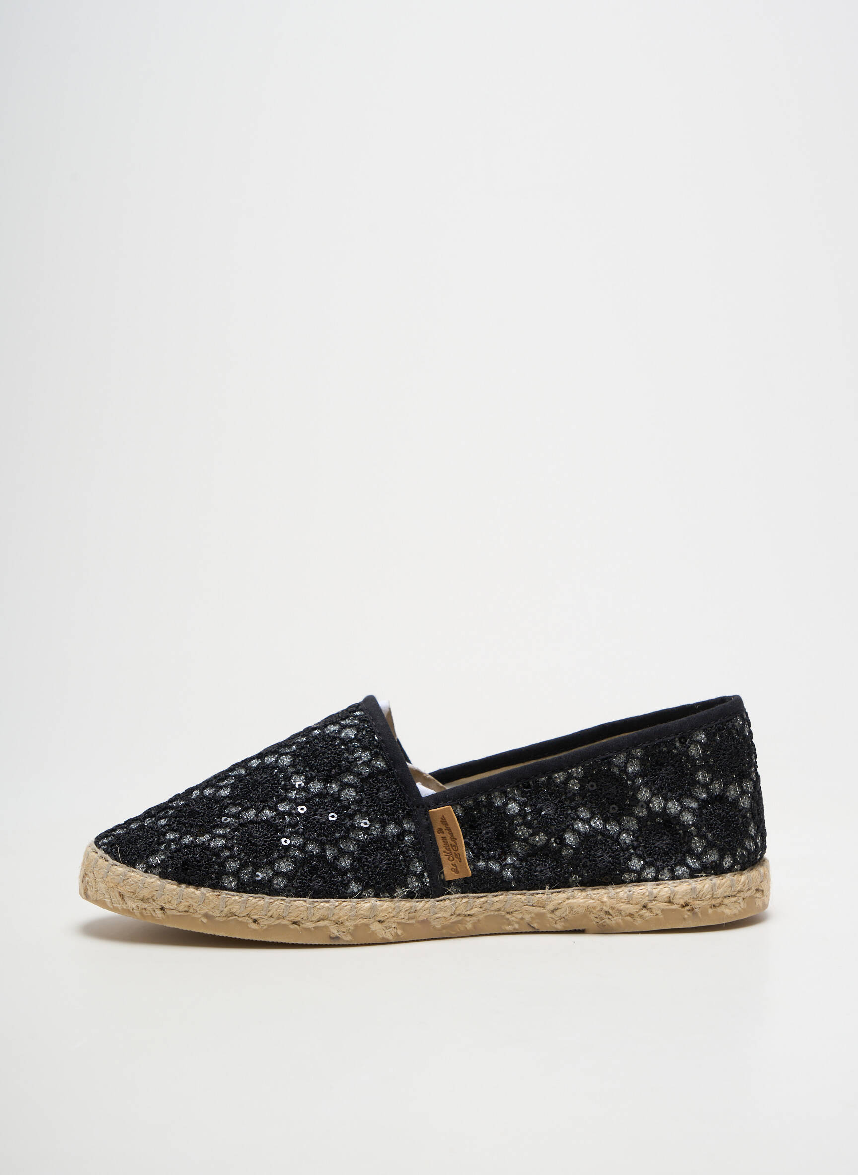 Espadrilės satino audinys plokščias kulnas iki 3 cm juodas LA MAISON DE L'ESPADRILLE moteris