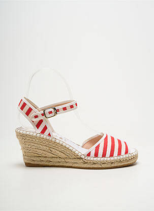 Espadrilės satino audinys kulnas nuo 7 iki 9 cm raudona LA MAISON DE L'ESPADRILLE moteris