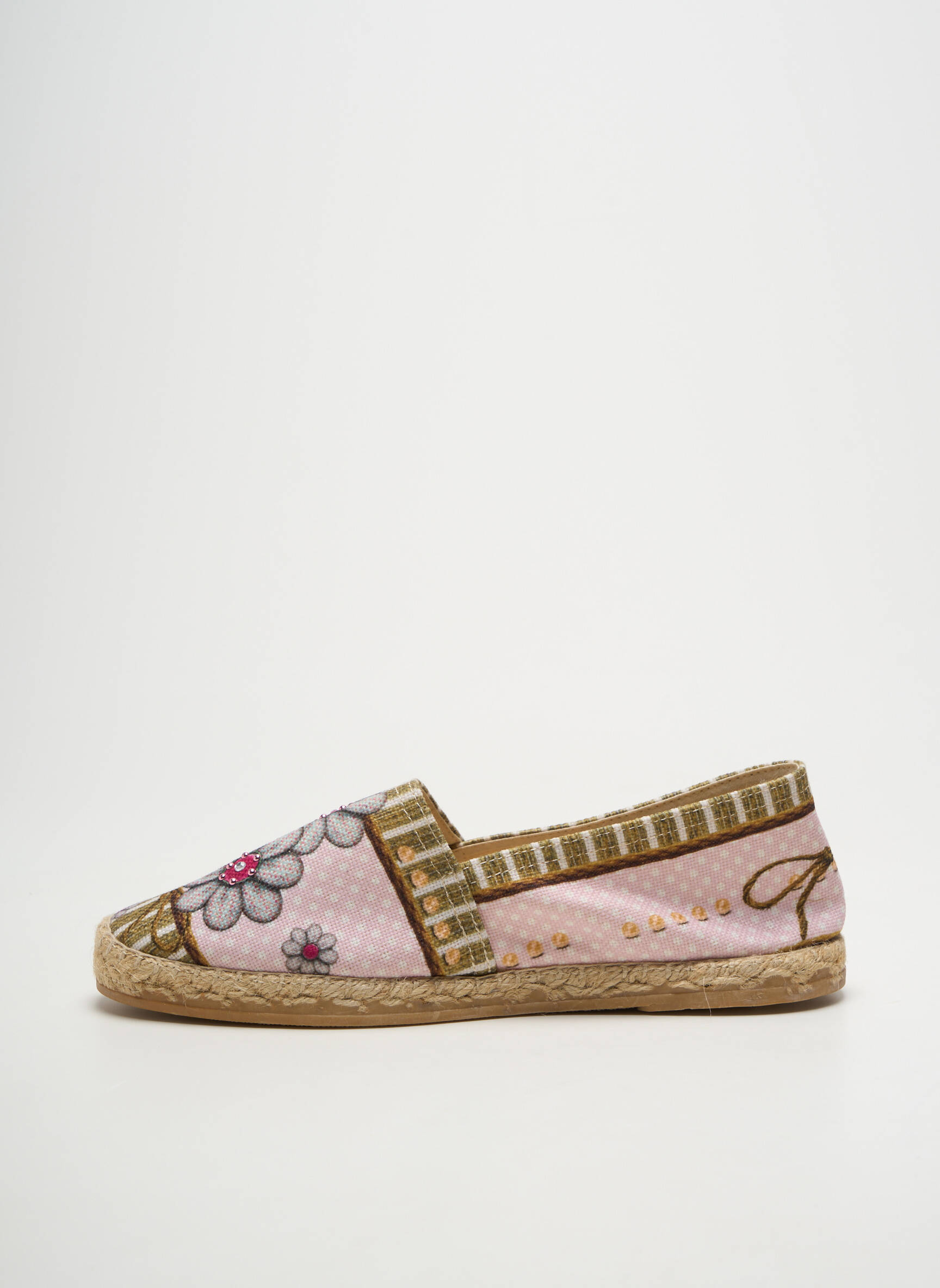 Espadrilės apvalus mygtukas plokščias kulnas iki 3 cm rožinė LA MAISON DE L'ESPADRILLE moteris