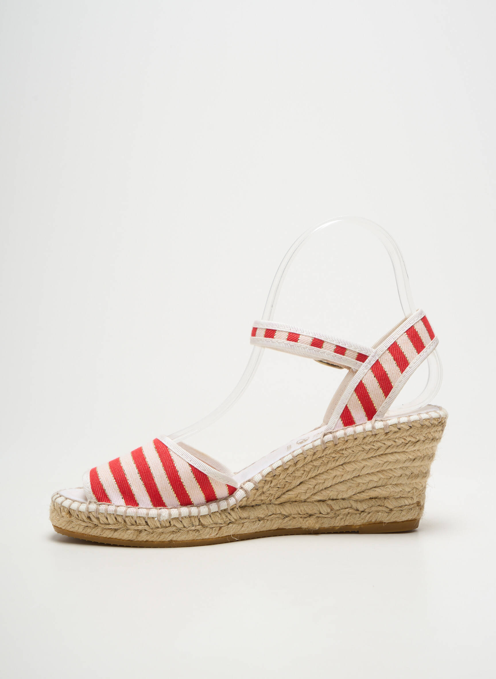 Espadrilės satino audinys kulnas nuo 7 iki 9 cm raudona LA MAISON DE L'ESPADRILLE moteris
