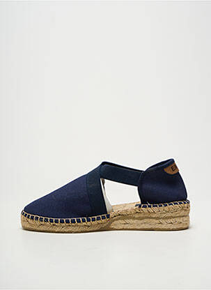 Espadrilės apvalus mygtukas plokščias kulnas iki 3 cm mėlyna EMMA moteris