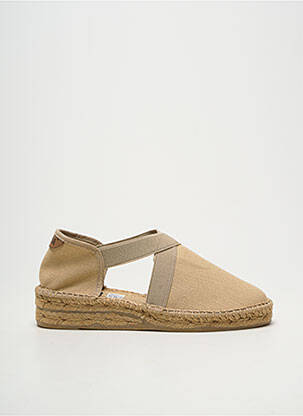 Espadrilės apvalus mygtukas plokščias kulnas iki 3 cm bežinis EMMA moteris