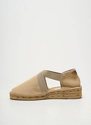 Espadrilės apvalus mygtukas plokščias kulnas iki 3 cm bežinis EMMA moteris