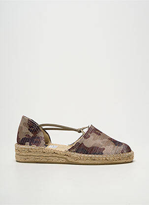 Espadrilės satino audinys plokščias kulnas iki 3 cm bežinis EMMA moteris