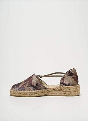 Espadrilės satino audinys plokščias kulnas iki 3 cm bežinis EMMA moteris