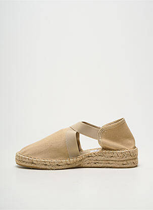 Espadrilės apvalus mygtukas plokščias kulnas iki 3 cm bežinis EMMA moteris