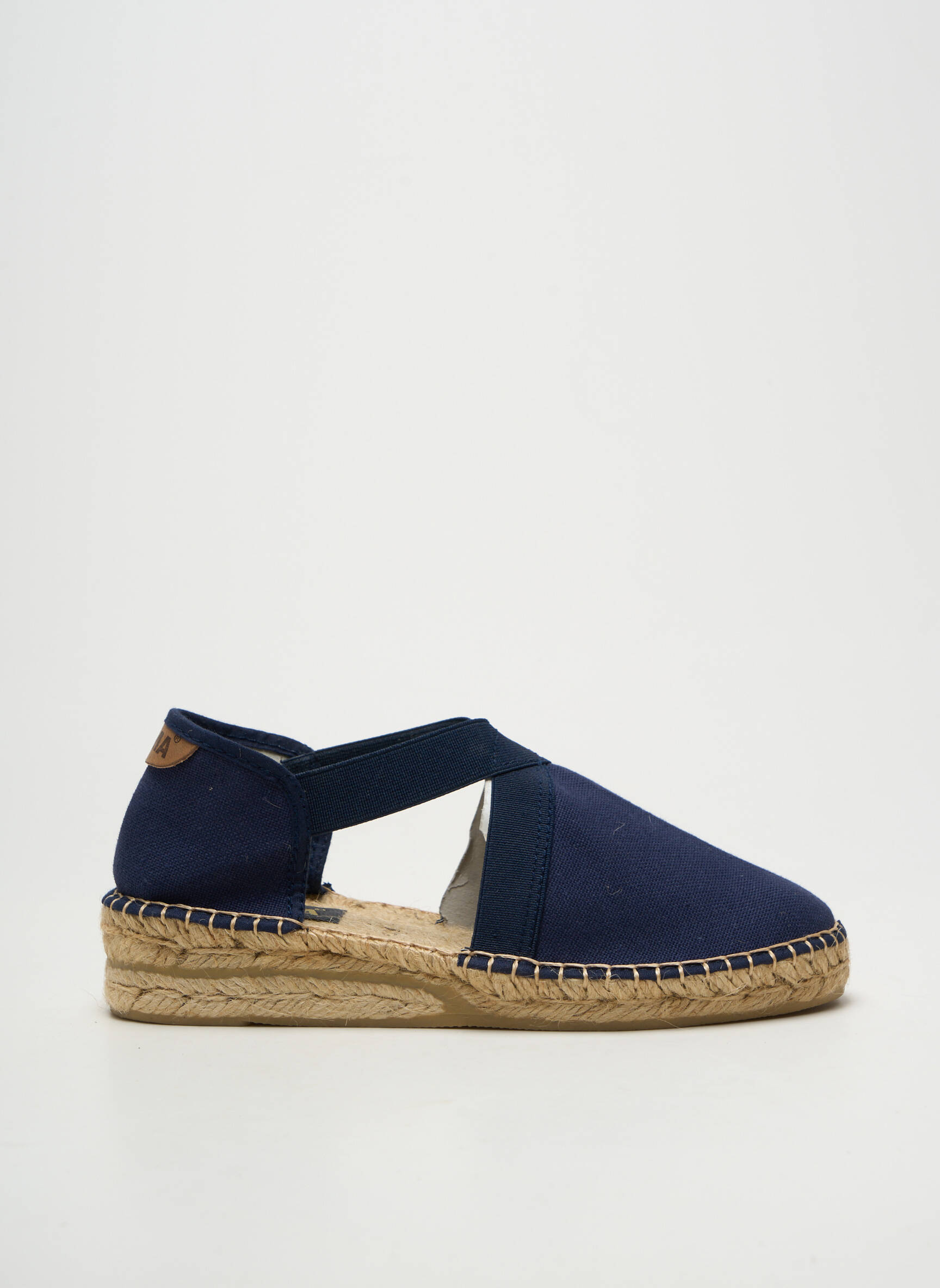 Espadrilės apvalus mygtukas plokščias kulnas iki 3 cm mėlyna EMMA moteris