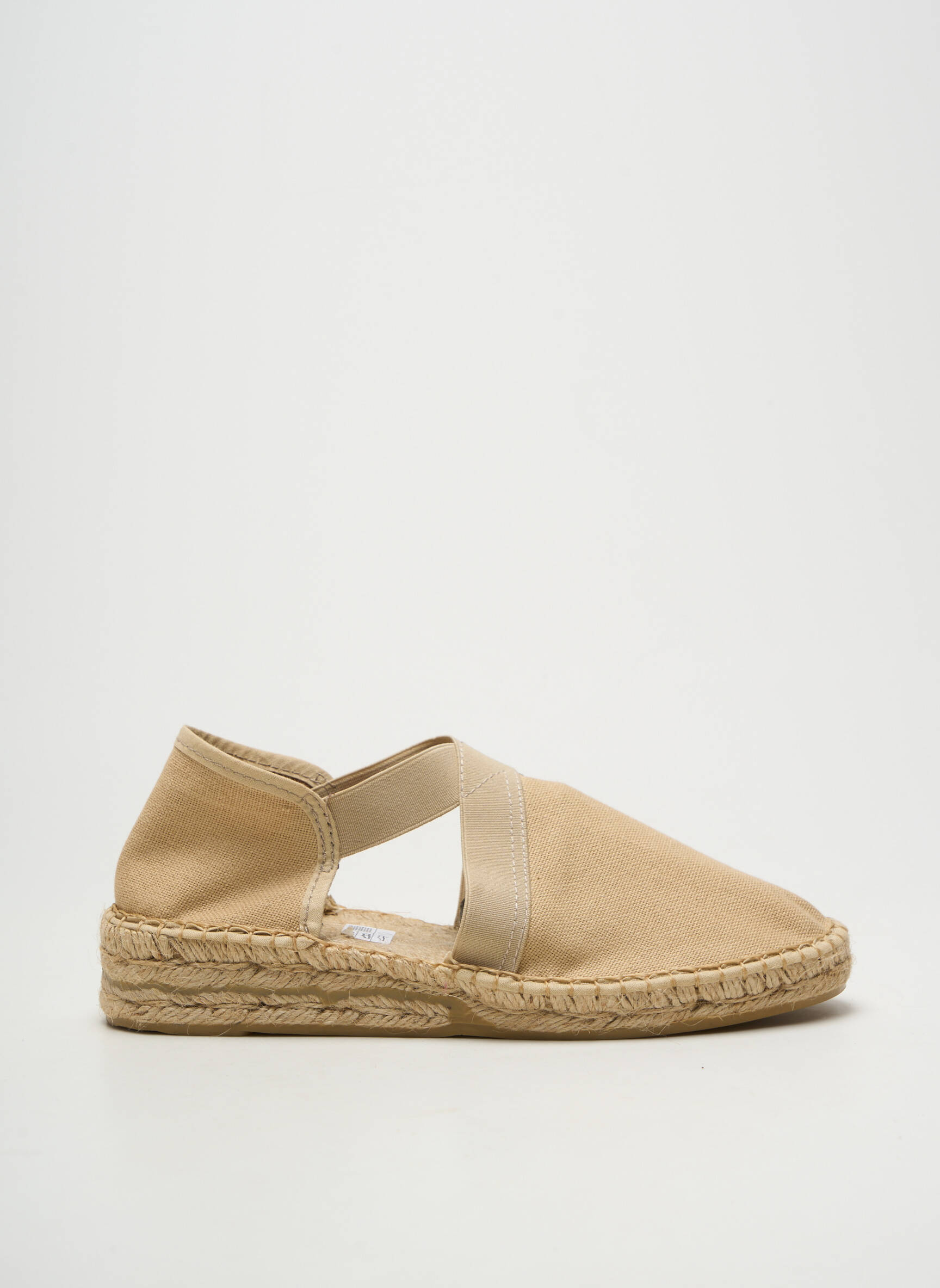 Espadrilės apvalus mygtukas plokščias kulnas iki 3 cm bežinis EMMA moteris