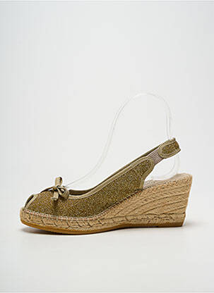 Espadrilės satino audinys kulnas nuo 7 iki 9 cm auksas LA MAISON DE L'ESPADRILLE moteris