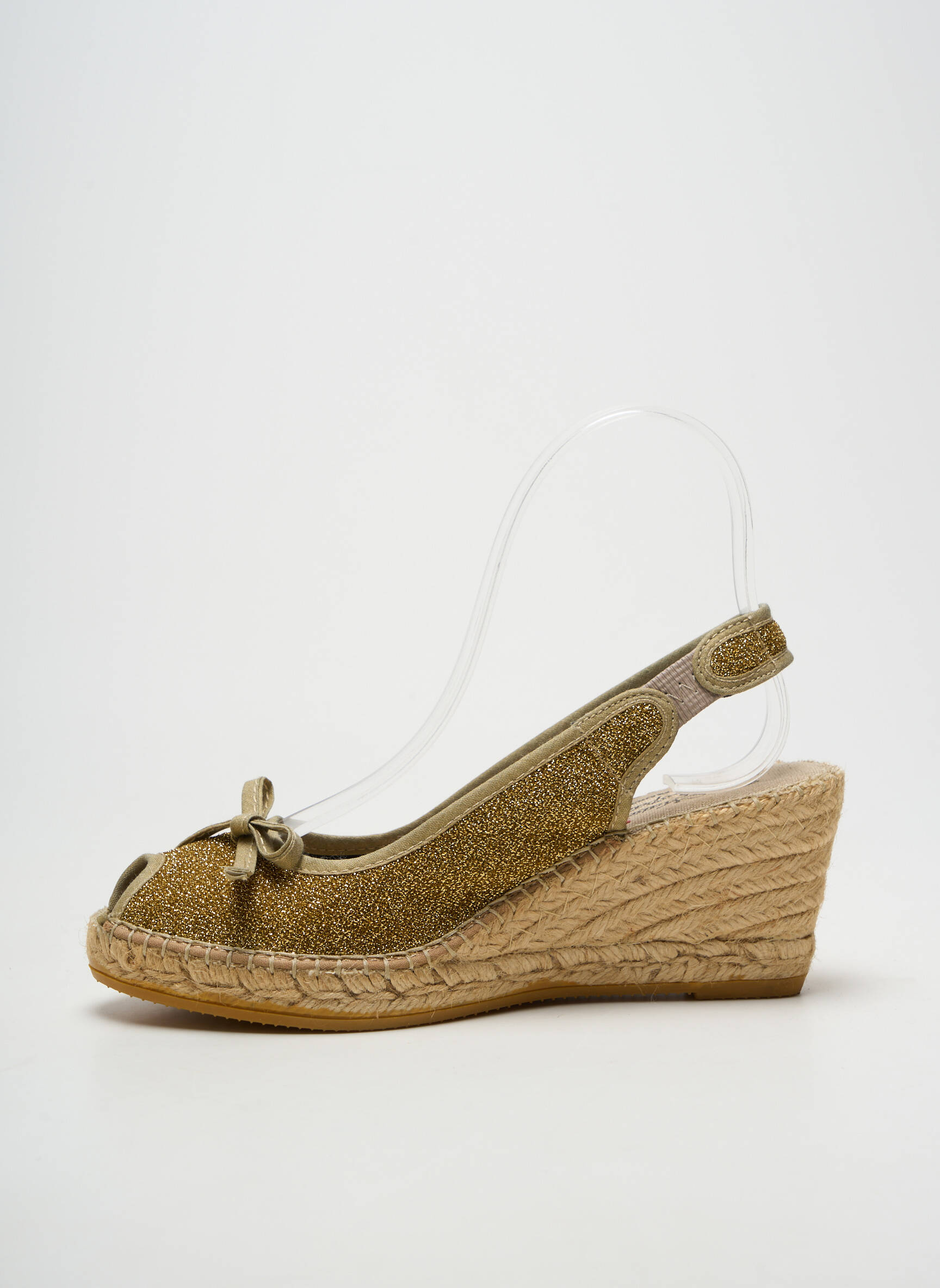 Espadrilės satino audinys kulnas nuo 7 iki 9 cm auksas LA MAISON DE L'ESPADRILLE moteris