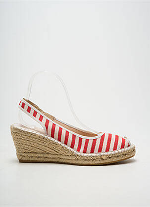 Espadrilės satino audinys kulnas nuo 7 iki 9 cm raudona LA MAISON DE L'ESPADRILLE moteris
