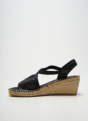Espadrilės satino audinys kulnas nuo 7 iki 9 cm juodas LA MAISON DE L'ESPADRILLE moteris