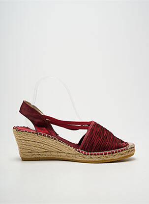 Espadrilės satino audinys kulnas nuo 7 iki 9 cm raudona LA MAISON DE L'ESPADRILLE moteris